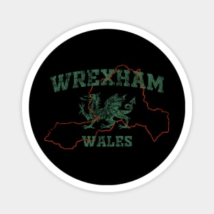 Wrexham Maps Vintage Magnet